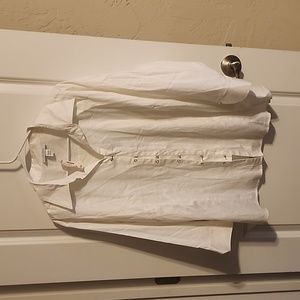 dressbarn long sleeve white button blouse